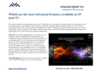 Which Are The Most Advanced Features Available In 55 Inch TV?