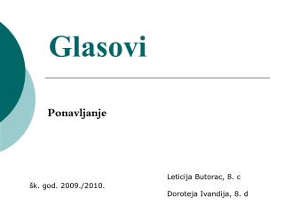 Glasovi