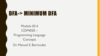 DFA-&gt; Minimum DFA