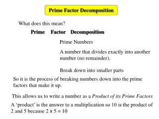 Prime Factor Decomposition