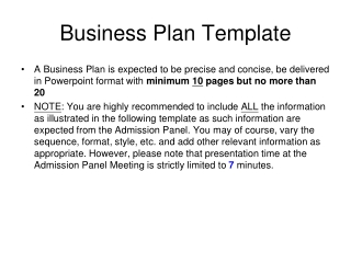 Business Plan Template