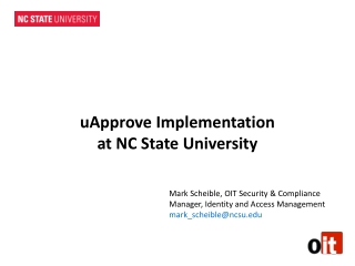 uApprove Implementation at NC State University