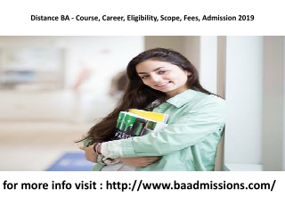 Distance BA - Course, Career, Eligibility, Scope, Fees, Admission 2019