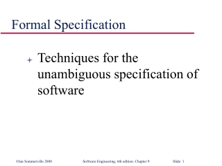 Formal Specification