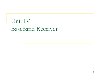Unit IV Baseband Receiver