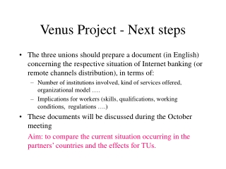 Venus Project - Next steps