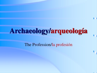 Archaeology/ arqueología