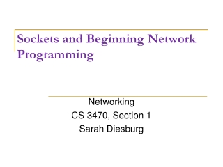 Sockets and Beginning Network Programming