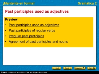 Past participles used as adjectives