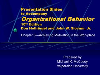 Presentation Slides to Accompany Organizational Behavior 10 th Edition Don Hellriegel and John W. Slocum, Jr.