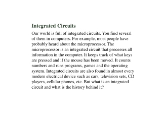 Integrated Circuits