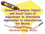 Domestic Economic Impact and Social Costs of Adjustment to Alternative Approaches to Liberalization for Bhutan