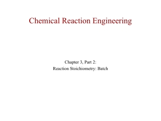 Chemical Reaction Engineering