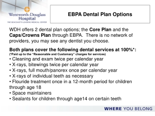 EBPA Dental Plan Options