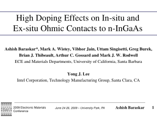 High Doping Effects on In-situ and Ex-situ Ohmic Contacts to n-InGaAs