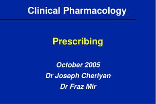 Clinical Pharmacology