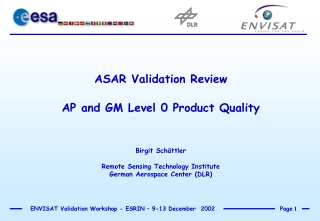 ASAR Validation Review AP and GM Level 0 Product Quality