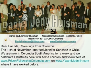 Daniel and Jennifer Huisman Newsletter November - December 2011