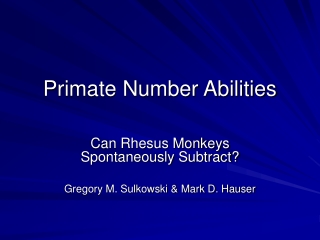 Primate Number Abilities