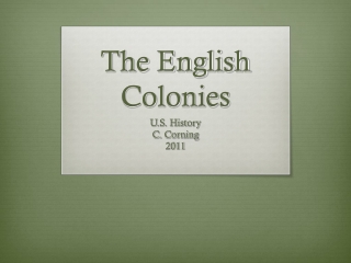 The English Colonies