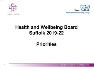 Health and Wellbeing Board Suffolk 2019-22 Priorities