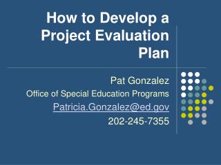 How to Develop a Project Evaluation Plan