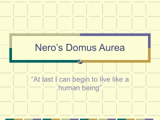 Nero’s Domus Aurea
