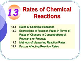 Rates of Chemical Reactions
