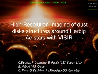 High Resolution Imaging of dust disks structures around Herbig Ae stars with VISIR