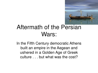 Aftermath of the Persian Wars: