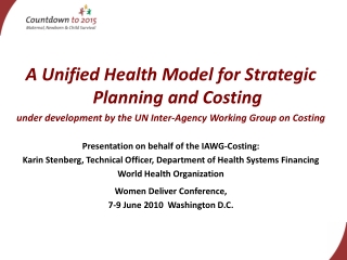 A Unified Health Model for Strategic Planning and Costing