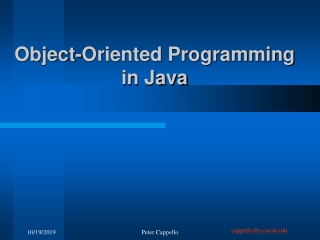 Object-Oriented Programming in Java