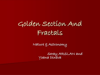 Golden Section And Fractals