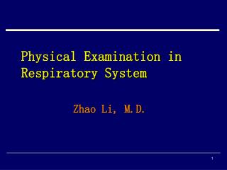 Physical Examination in Respiratory System