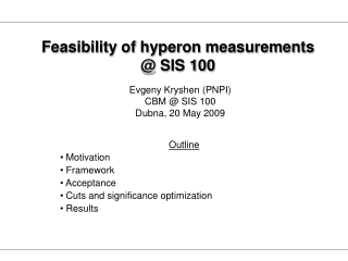 Feasibility of hyperon measurements @ SIS 100