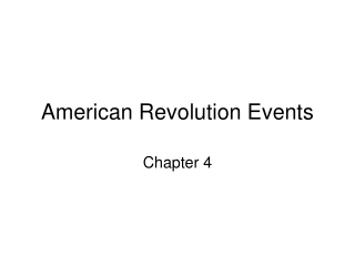 American Revolution Events