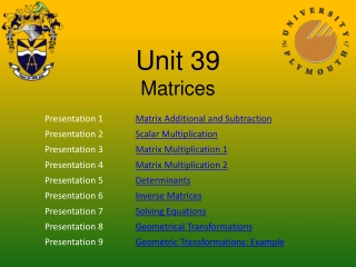 Unit 39 Matrices