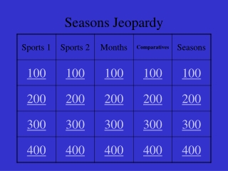 Seasons Jeopardy