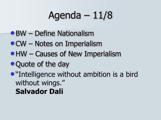 Agenda – 11/8