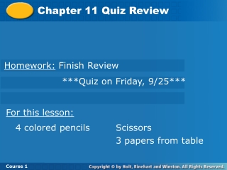 Chapter 11 Quiz Review