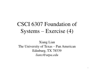 CSCI 6307 Foundation of Systems – Exercise (4)