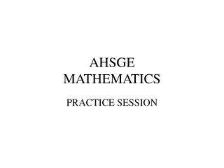 AHSGE MATHEMATICS