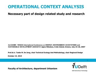 OPERATIONAL CONTEXT ANALYSIS