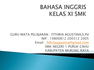 BAHASA INGGRIS KELAS XI SMK