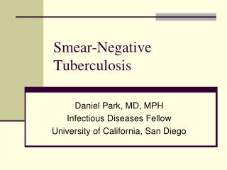 Smear-Negative Tuberculosis