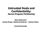 Untrusted Hosts and Confidentiality: Secure Program Partitioning