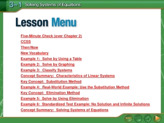 Lesson Menu