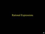 Rational Expressions