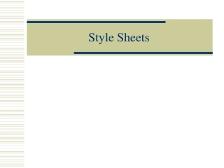 Style Sheets