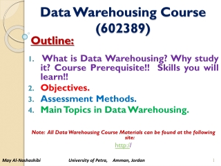 Data Warehousing Course ( 602389 )